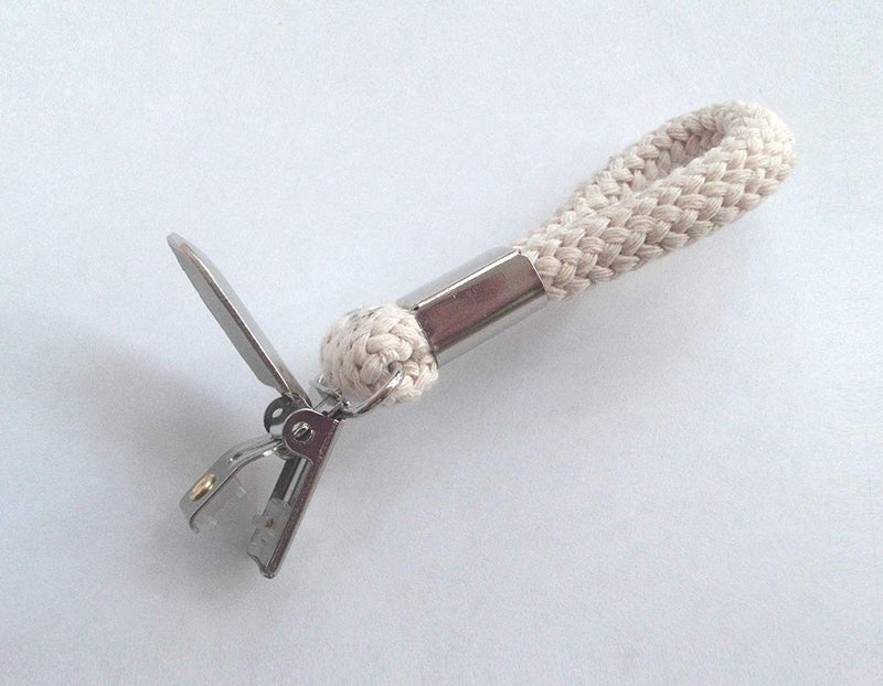 Tredoni 2 Tea Towel Clips - Cloth Hanger Holder Brackets - Braided Cotton Loop, Ivory - Image 4